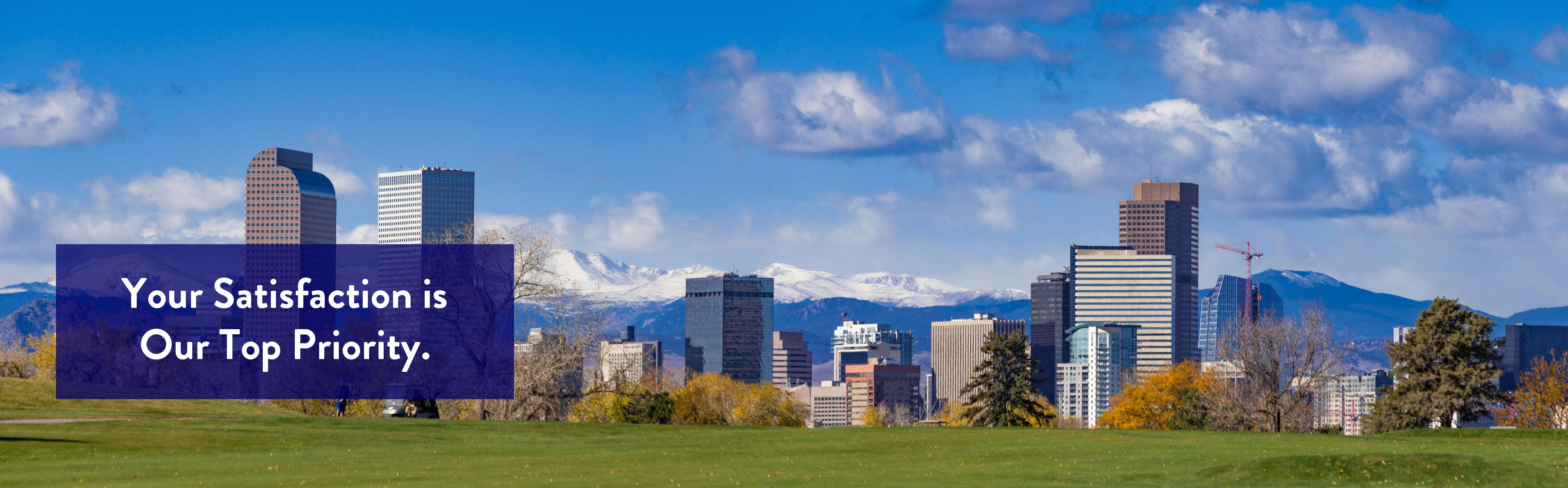 Denver Skyline with Mountains